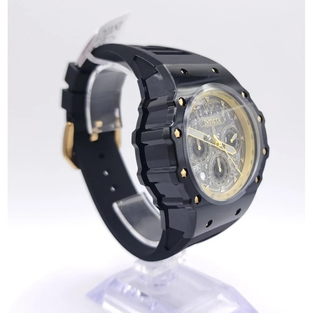 Invicta Racing Vaulthan 69662 Men's Watch Black Gold 44mm New